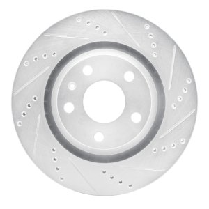 Audi TT Brake Rotor (1) - Rear Right - R1 Concepts - Drilled & Slotted - Silver - `08-`15 Audi TT Brake Rotor (1) - Rear Right - R1 Concepts - Drilled & Slotted - Silver - `08-`15